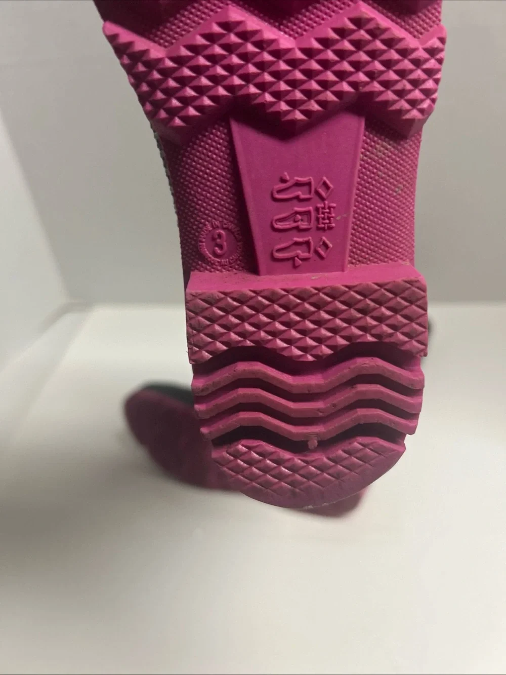 Kamik Kid’s Rubber Rain Boots Girls Waterproof Pink / Gray Size 3
